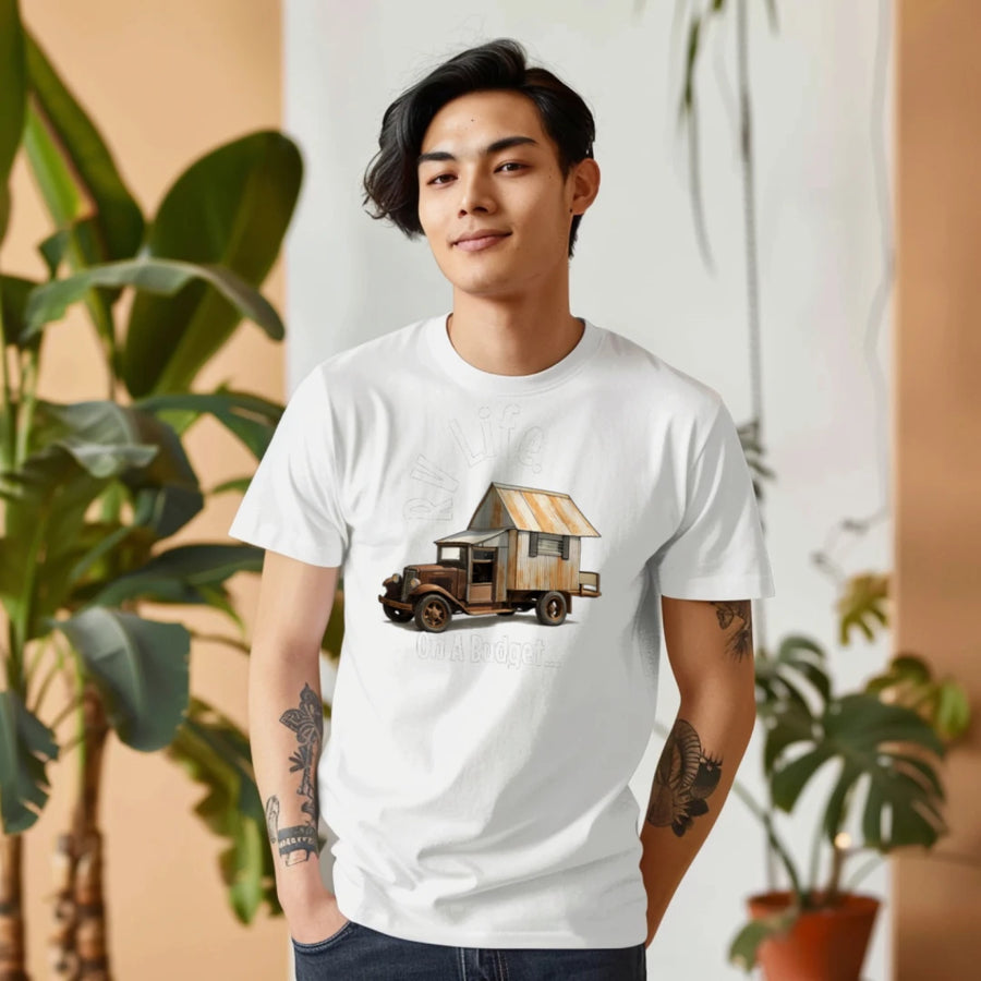 RV Life on a Budget T-Shirt – Funny Camping Graphic Tee