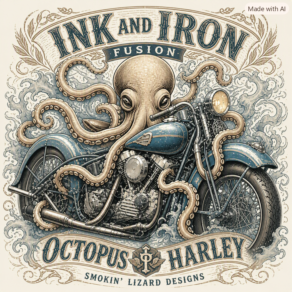 Octopus Harley Motorcyle Tee