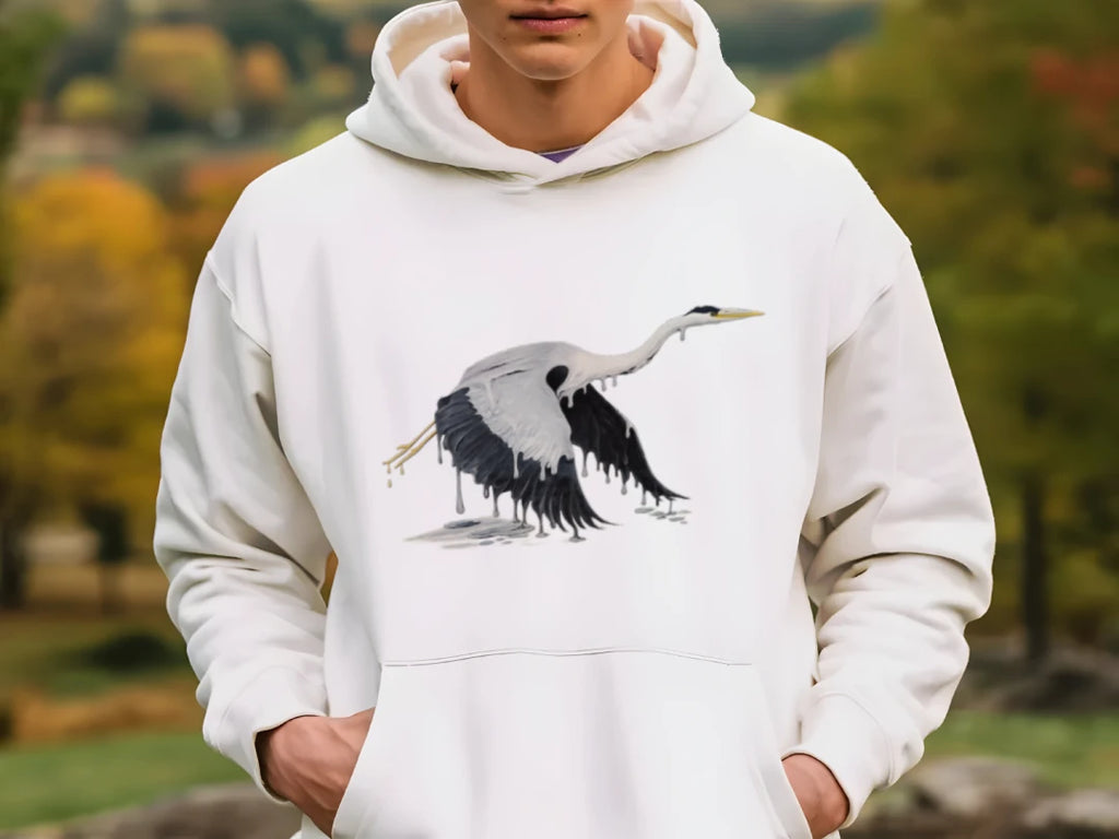 Melting Heron Graphic Hoodie
