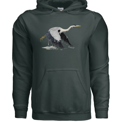 Melting Heron surreal art graphic hoodie - An Old Man's Art